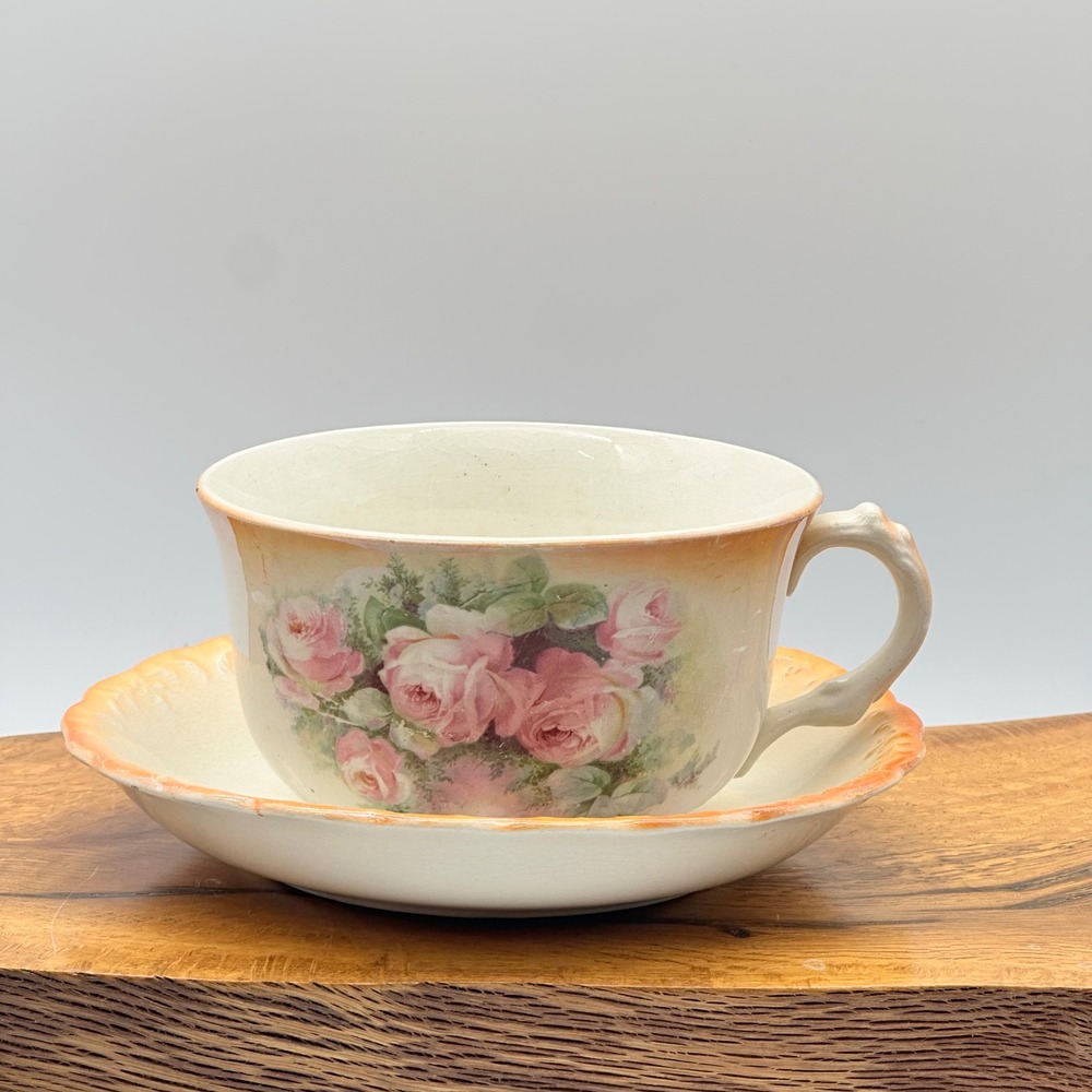 Wellsville China Co‎ Ohio Large Cup and Saucer